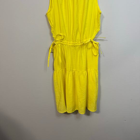 GAP Yellow Sleeveless Dress Women’s Medium Cutout Tiered Drawstring Waist NWT - Picture 5 of 14
